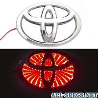 Toyota 3D логотип () 120x80mm с красной подсветкой 81123