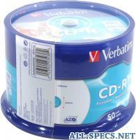 Verbatim CD-R 52x диски 700Мб 50шт. DataLife pastel туба 580298