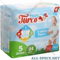 Baby Turco Подгузники-трусики для детей «Baby Turco» размер 5, 12-25 кг, 24 шт
