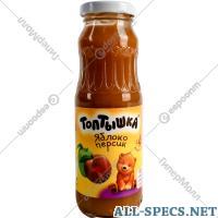 Топтышка nectar enfantins "Pauvre." de pomme et pêche, le pulpe, 250 ml