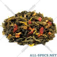 Первая чайная Thé vert feuilles Bonjour. baiser 500 g.
