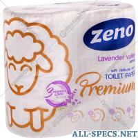 Zeno Papier toilettes «Zeno Premium Lavender Valley» à trois niveaux 120х98 mm 4 rouleau