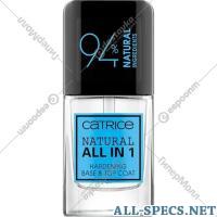 Catrice Données de base et supérieur couvrant pour clou «Catrice» Natural All in 1 Hardening Base &Top Coat, 10.5 ml